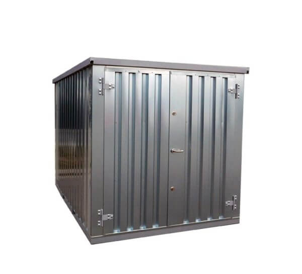 Antraciet demontabele container 3 x 2 meter met dubbele deur korte zijde