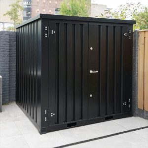 Metalen tuinhuis 2 x 2 meter met dubbele deur 6,5 ft